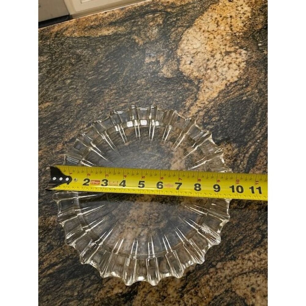 Vintage‎ Fostoria 10" Large 1940's Round Ashtray In A Pressed Clear Glass Design